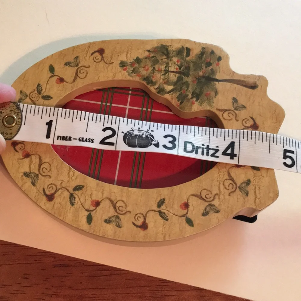 Adorable wooden picture frame with painted Christmas tree and lights!